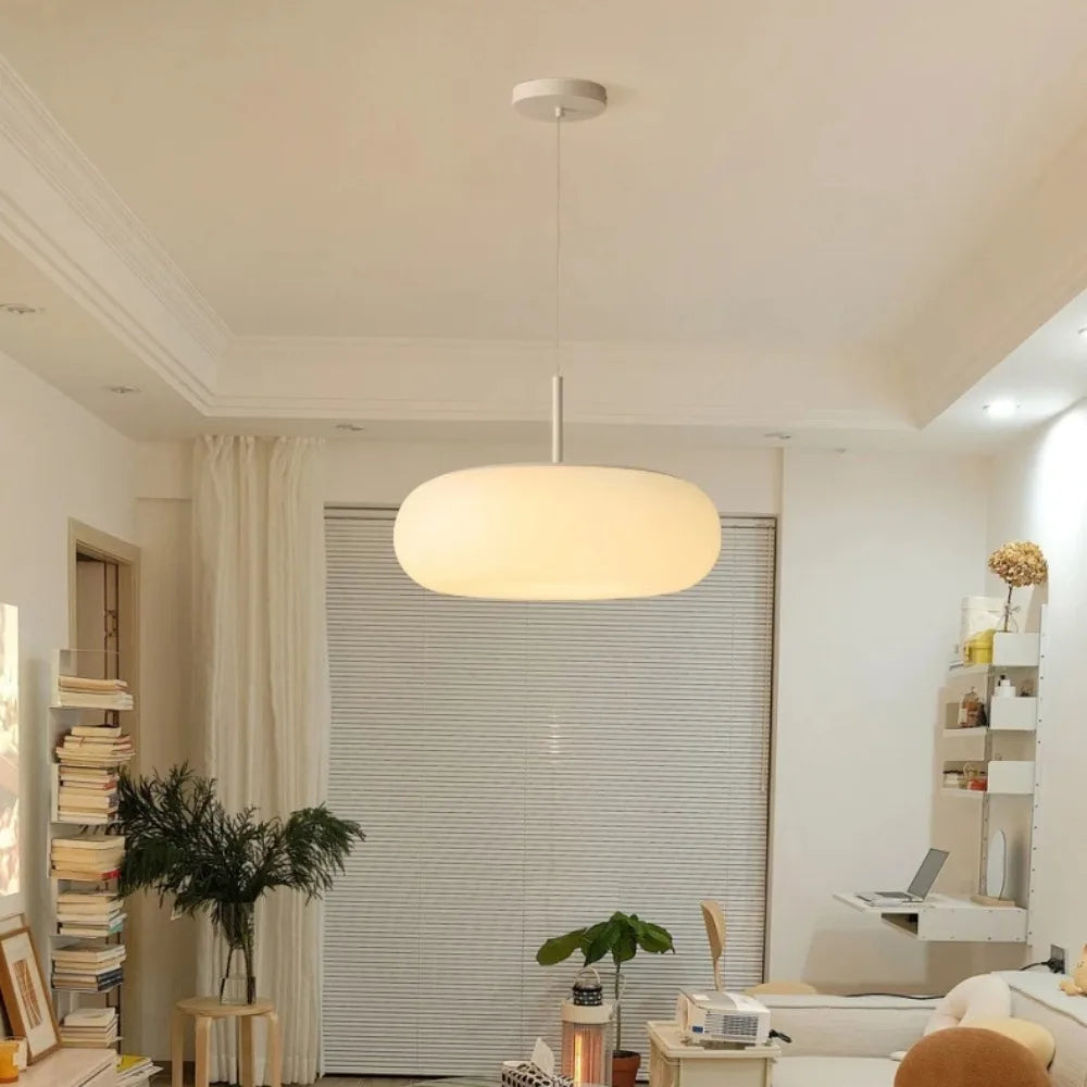 Nyxora – Modern Cream Pendant Light Chandelier Style with Warm LED Lighting