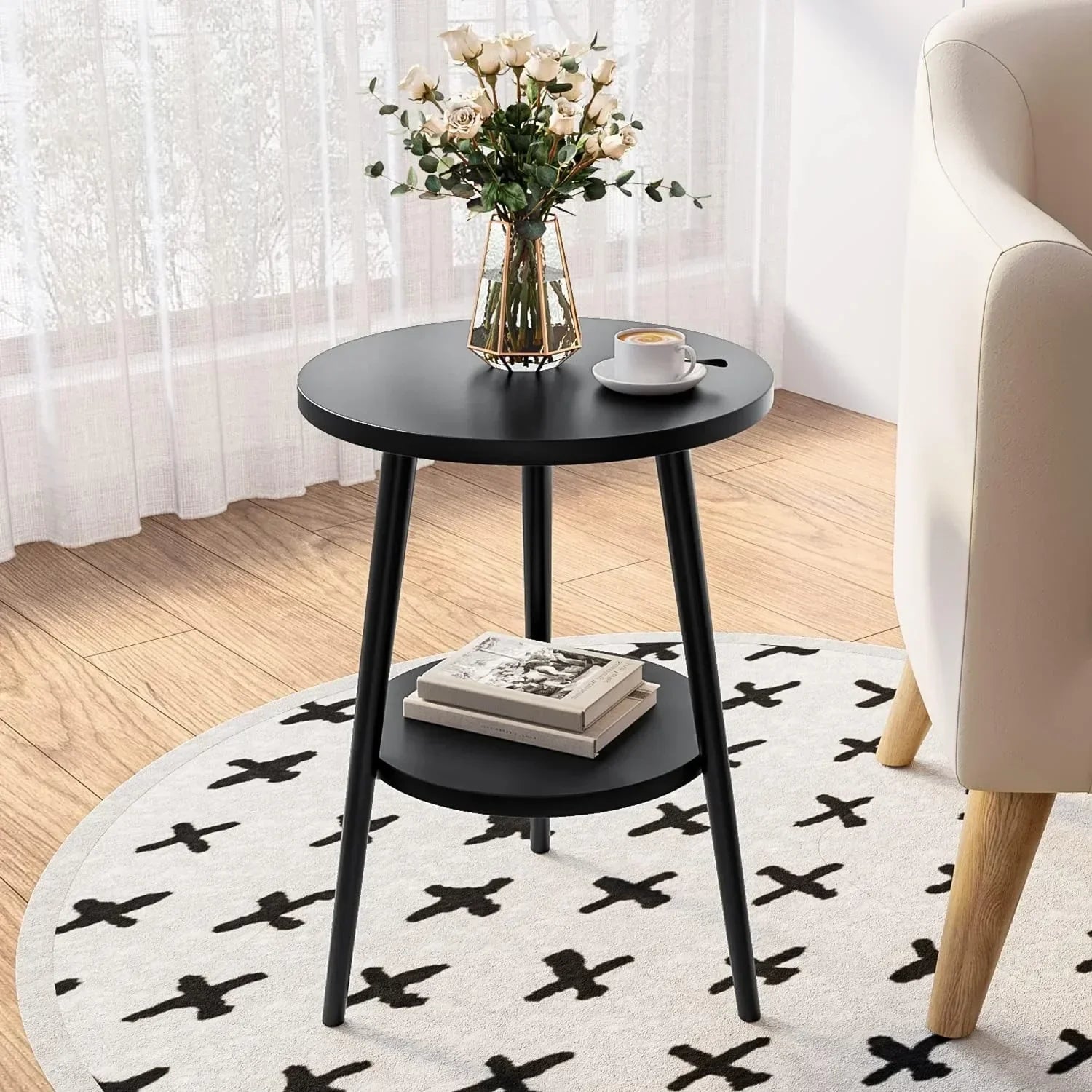 Cirenya – Round Two Tier Side Table Modern Design