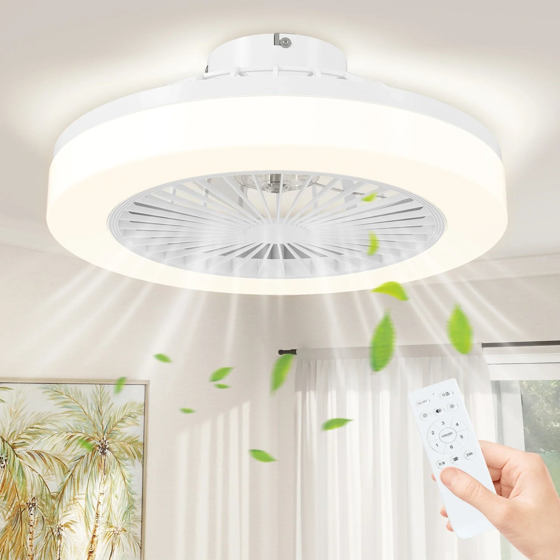 Velminra – Ceiling Fan With LED Light And Remote Control