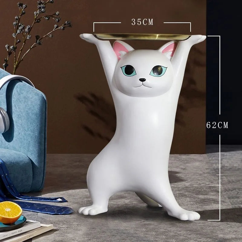 Phanora - Cat Figure Side Table for Living Room as Decorative Furniture