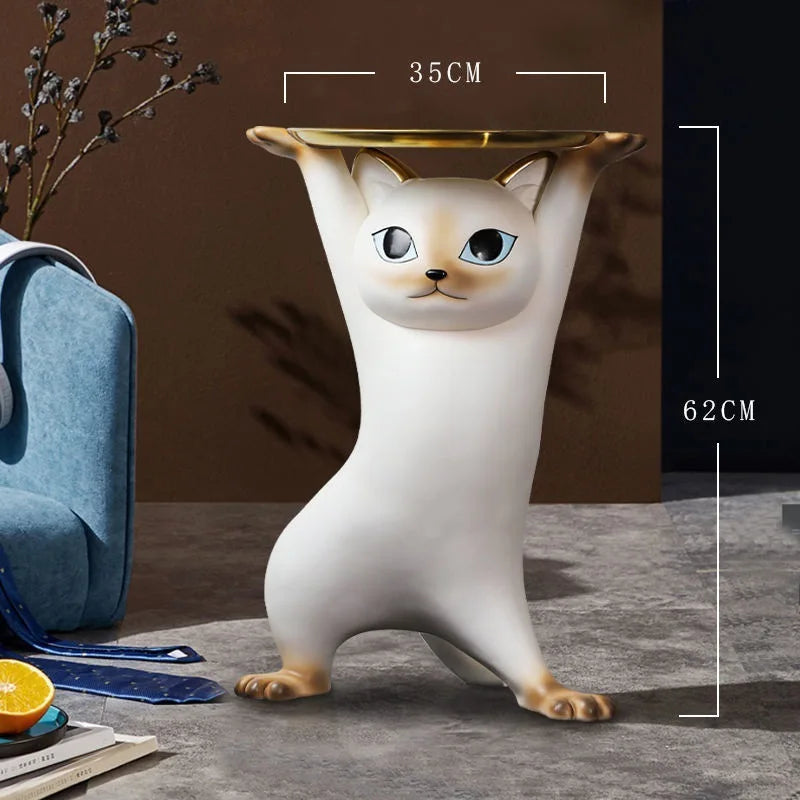 Phanora - Cat Figure Side Table for Living Room as Decorative Furniture
