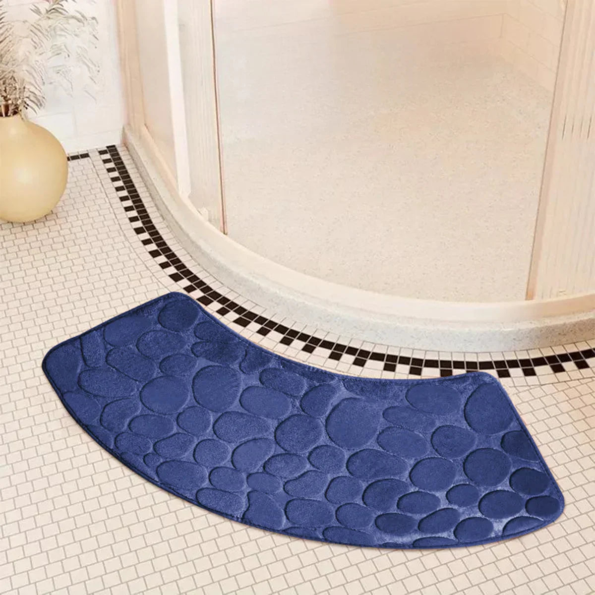 Verina - Curved Thickened Non-Slip Bath Mat for Shower and Toilet Floor
