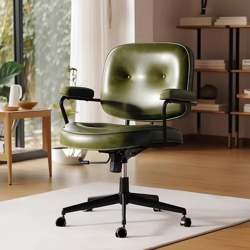 Callista - Leather Swivel Chair for Desk or Gaming with High Seating Comfort