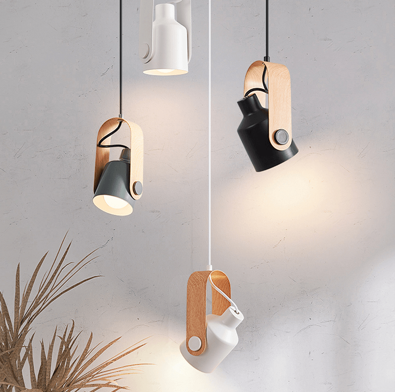 Lyrassa – Scandinavian Pendant Lamp Wood Look Metal Minimalist Design