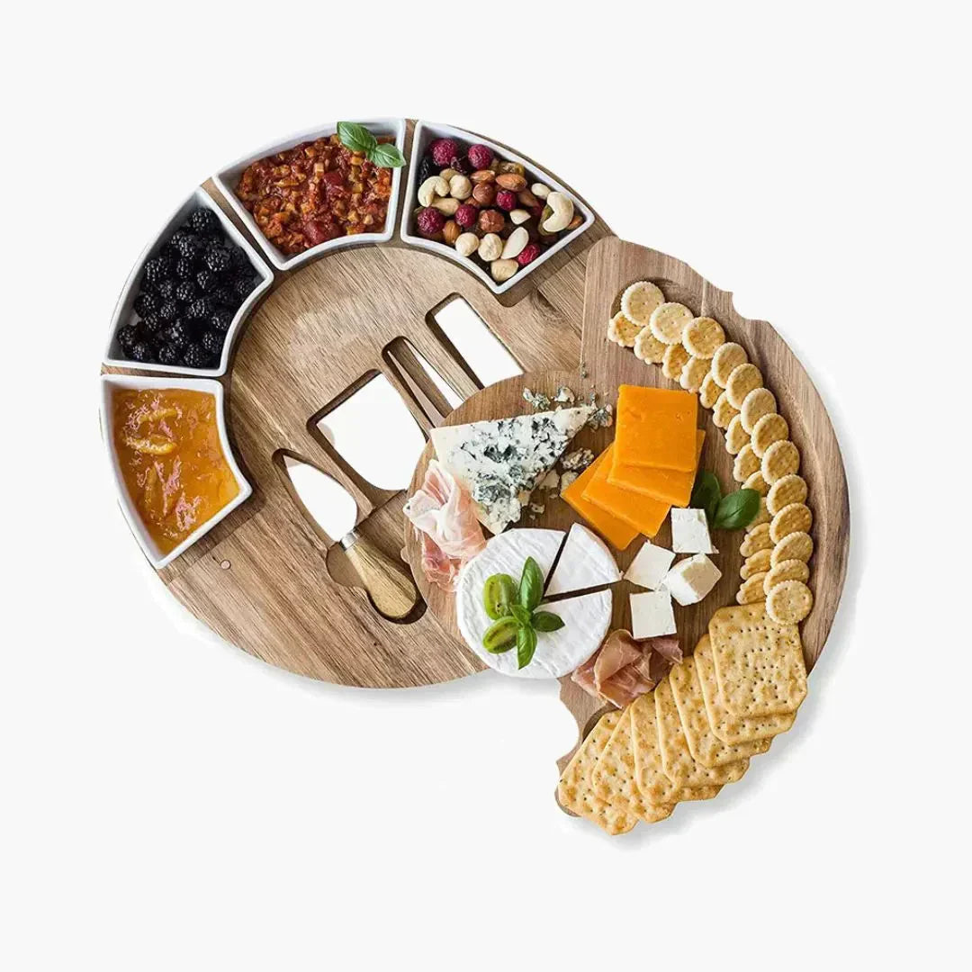 Plankora – Elegant Cheese Board and Knife Set for Serving