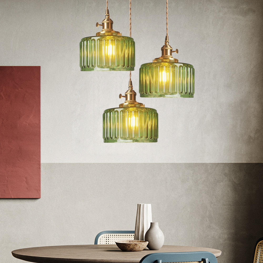 Clariane - Adjustable Vintage Crystal Pendant Lamp Glass Cylinder