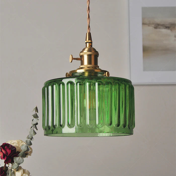 Clariane - Adjustable Vintage Crystal Pendant Lamp Glass Cylinder