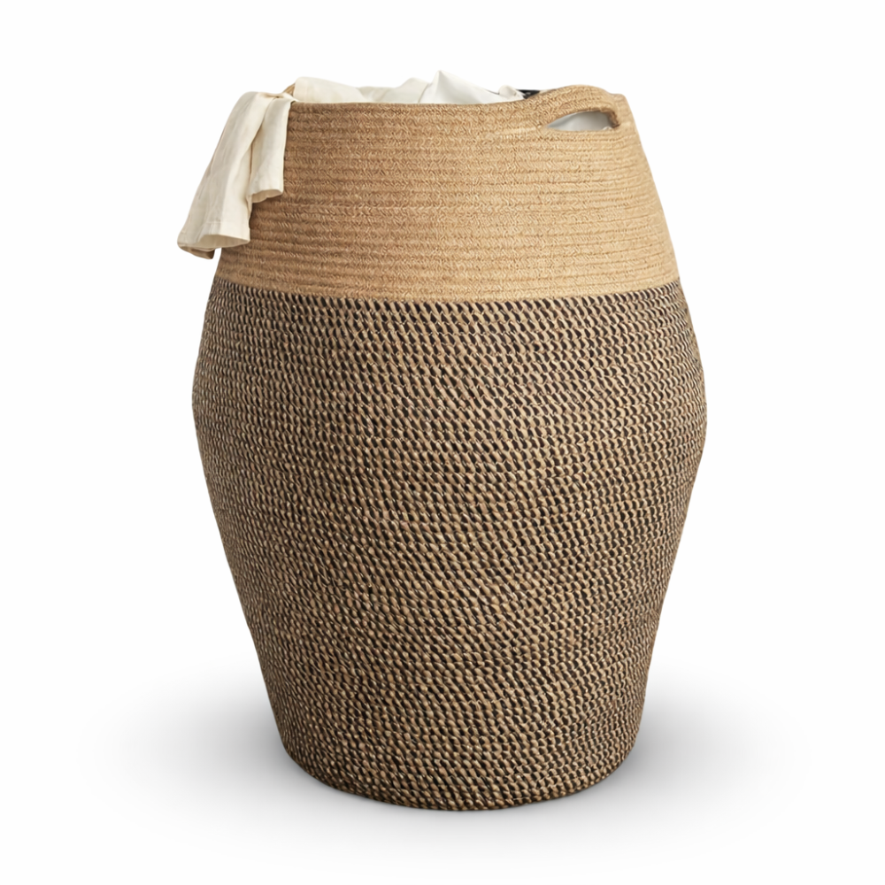 Maravelle – XL Handwoven Cotton Boho Laundry Basket 45x65 cm