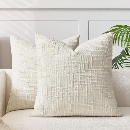 Lucina - Chenille Decorative Cushion with Bamboo Structure in Solid Color for Sofa and Bedroom