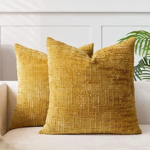 Lucina - Chenille Decorative Cushion with Bamboo Structure in Solid Color for Sofa and Bedroom